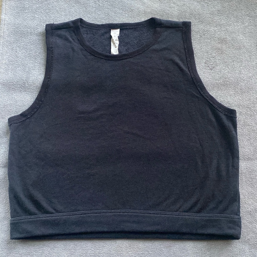 Cycle House Black Sleeveless Crop Top, Terry interior NWOT